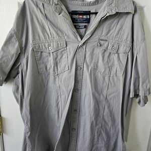 Ecko Unlimited Men's Casual Gray Button Down Shirt